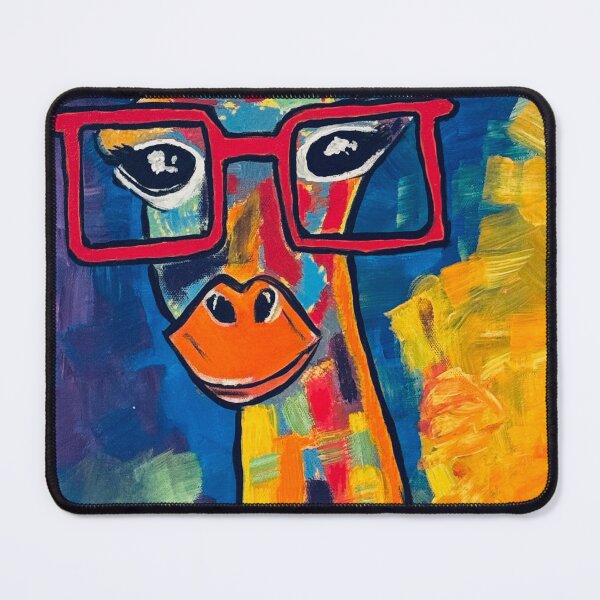 Item preview, Four Eyes, Six Feet Taller – Nerdy Giraffe Abstract Painting designed and sold by TwinBrush27.