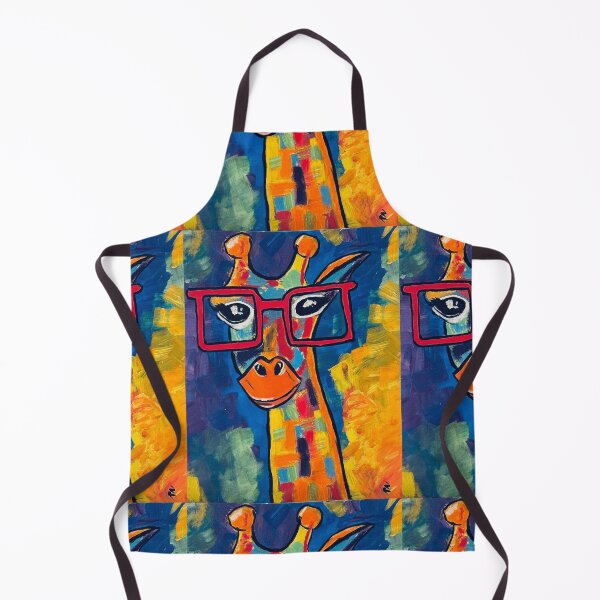 Item preview, Four Eyes, Six Feet Taller – Nerdy Giraffe Abstract Painting designed and sold by TwinBrush27.