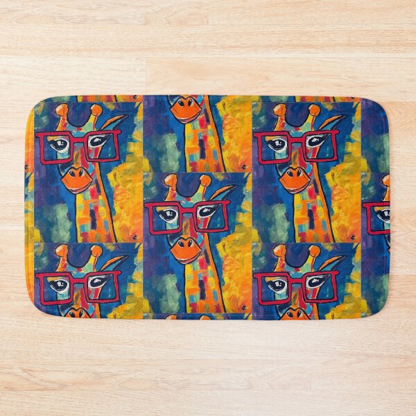 Item preview, Four Eyes, Six Feet Taller – Nerdy Giraffe Abstract Painting designed and sold by TwinBrush27.