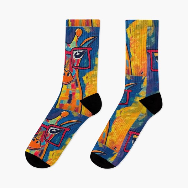 Item preview, Four Eyes, Six Feet Taller – Nerdy Giraffe Abstract Painting designed and sold by TwinBrush27.