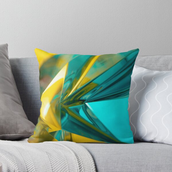 Item preview, Geométrico abstracto cromado en verde azulado y amarillo brillante designed and sold by Harmonic_Layers.