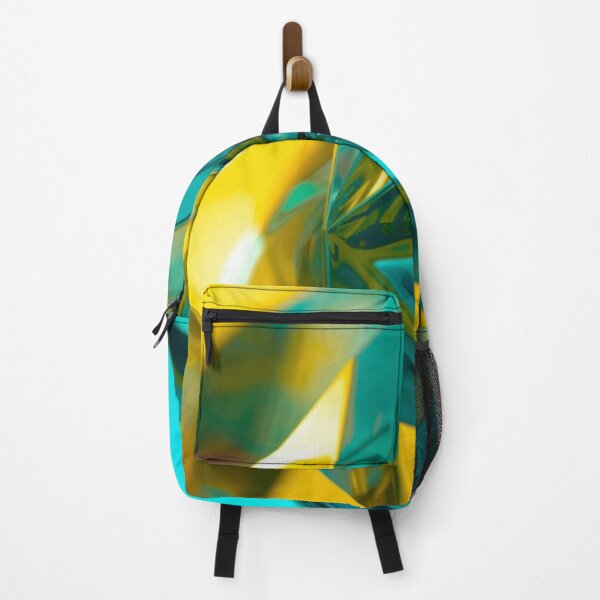 Item preview, Glossy Teal and Yellow Abstract Chrome Geometric designed and sold by Harmonic_Layers.