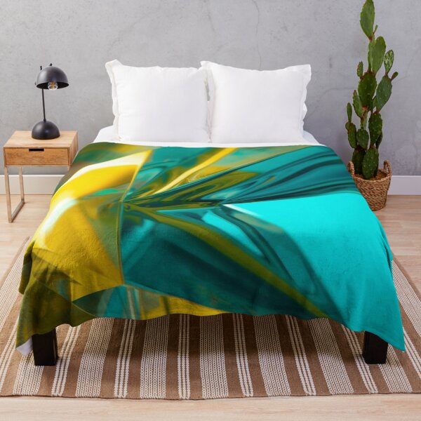 Item preview, Glossy Teal and Yellow Abstract Chrome Geometric designed and sold by Harmonic_Layers.