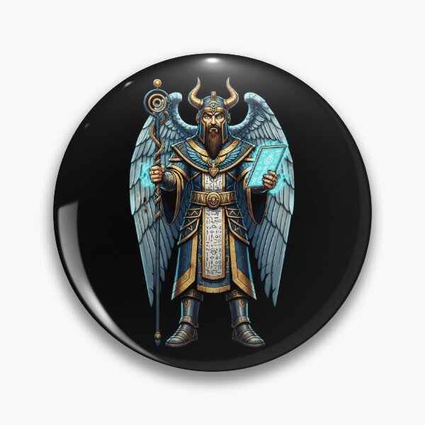 Item preview, The Ancient Guardian - Angelic Viking Sage with Tablet of Runes designed and sold by Dakson Design - Fantasy Art.