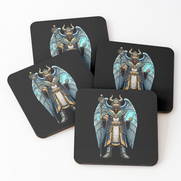 Item preview, The Ancient Guardian - Angelic Viking Sage with Tablet of Runes designed and sold by Dakson Design - Fantasy Art.