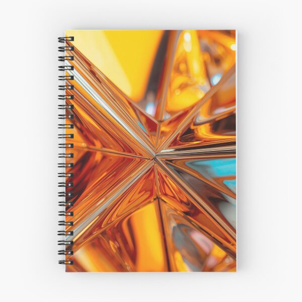 Aperçu de l'œuvre Motif géométrique abstrait moderne chromé orange brillant et doré créée et vendue par Harmonic_Layers.