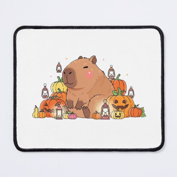Item preview, Capybara Halloween - Cute Fall Pastel Kawaii With Lanterns & Smiling Pumpkin designed and sold by Tiny Zoom.