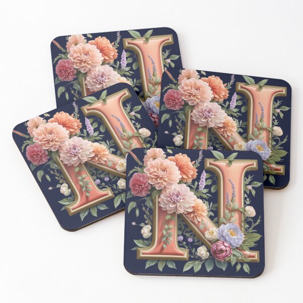 Item preview, Elegant Floral Monogram Letter N – Botanical Initial with Peonies, Roses & Dahlias | Personalized Gift & Feminine Decor designed and sold by AmenAlways.