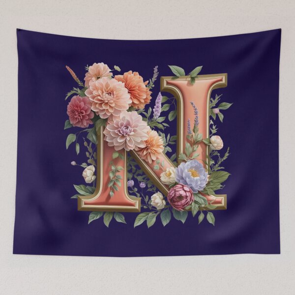 Item preview, Elegant Floral Monogram Letter N – Botanical Initial with Peonies, Roses & Dahlias | Personalized Gift & Feminine Decor designed and sold by AmenAlways.