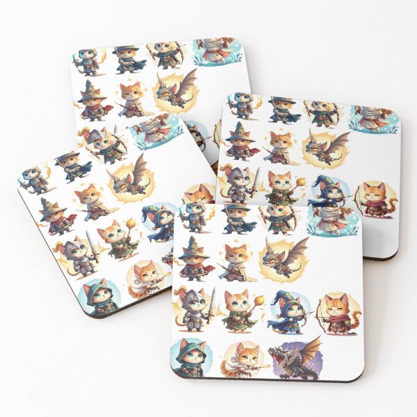 Item preview, Cute Cat Fantasy Stickers Collection: Knights, Wizards, and Dragons designed and sold by KantaponEarth.