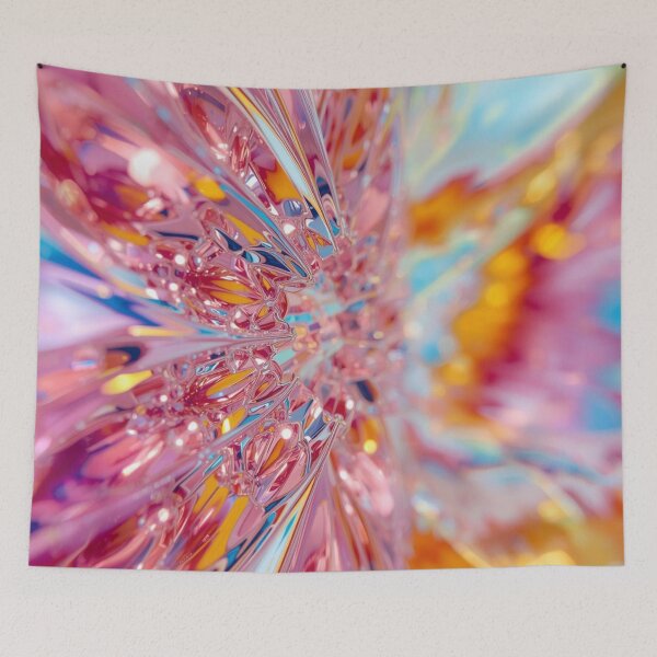 Item preview, Colorful Glossy Pink and Rainbow Burst Abstract Chrome designed and sold by Harmonic_Layers.