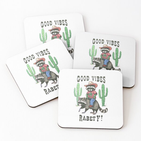 Item preview, Good Vibes Rabety - Vintage Raccoon and Cactus Art designed and sold by Colorful-Garden.