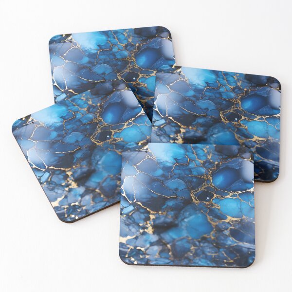 Item preview, Blue Gold Marble Texture – Colorful Abstract Art designed and sold by JollyCritters.