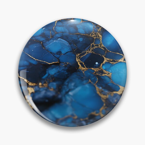 Item preview, Blue Gold Marble Texture – Colorful Abstract Art designed and sold by JollyCritters.