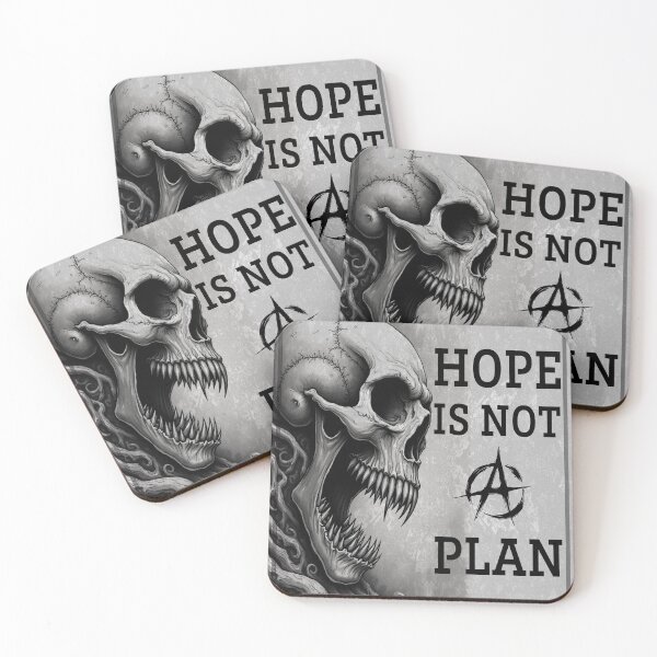 Item preview, Hope Is Not A Plan - Gothic Skull Anarchy Statement designed and sold by In-material creative designs.