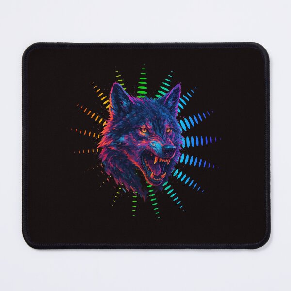 Item preview, Glitchcore Neon Wolf – Futuristic Cyberpunk Animal Art designed and sold by Tadeusz1.