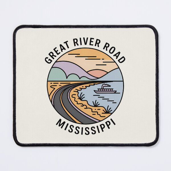 Item preview, Minimalist Pastel Artline Great River Road Mississippi Sticker designed and sold by Horizon Tales.