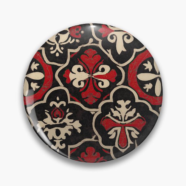 Item preview, Vintage Red and White Folk Art Tile Pattern. designed and sold by Piotrek0001.