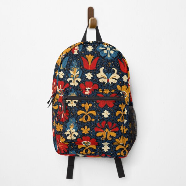 Item preview, Whimsical Folk Art Flowers on Dark Background. designed and sold by Piotrek0001.