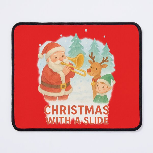 Item preview, Christmas with a Slide – Funny Santa Trombone Player Christmas Design designed and sold by Tender Flower Clothing.