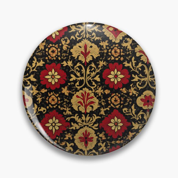 Artikelvorschau, Eleganter Vintager Blumendamast in Rot und Gold. entworfen und verkauft von Piotrek0001.