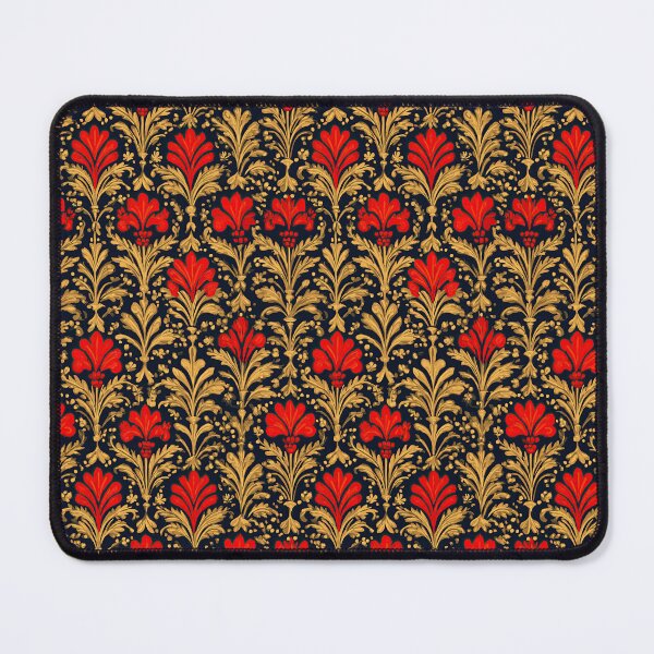 Item preview, Regal Red Flowers and Golden Vines Pattern. designed and sold by Piotrek0001.