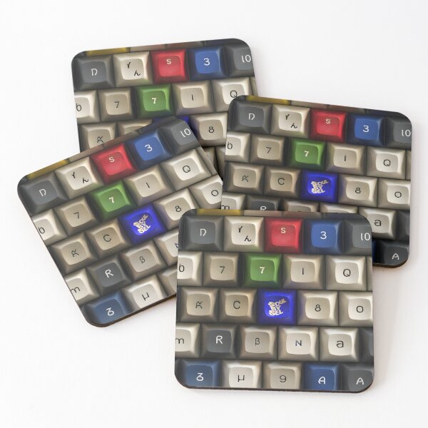 Item preview, Colorful Keyboard Art – Retro Mechanical Keycap Design designed and sold by thirteen-studio.