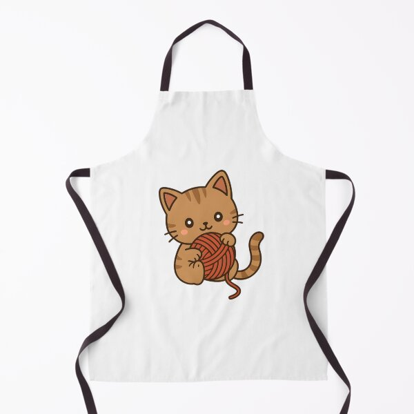Item preview, Kawaii Brown Cat With Red Ball of Yarn designed and sold by MS Prints.