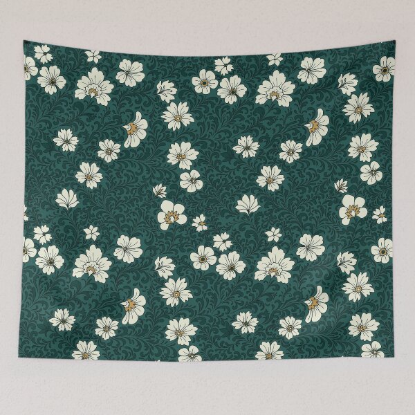 Item preview, Romantic Floral Flourish - emerald designed and sold by space-kitten.