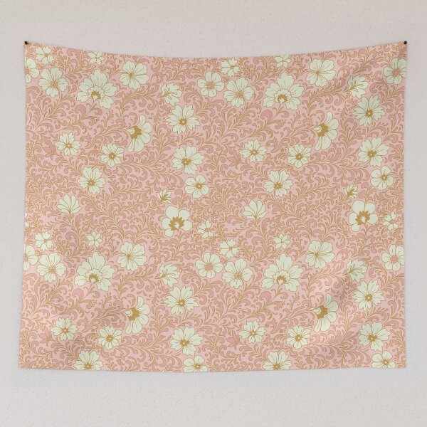 Item preview, Romantic Floral Flourish - pink and gold designed and sold by space-kitten.
