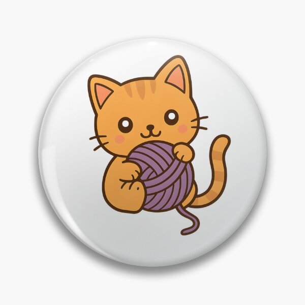 Item preview, Kawaii Orange Cat With Purple Ball of Yarn designed and sold by MS Prints.