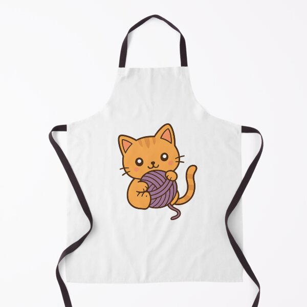 Item preview, Kawaii Orange Cat With Purple Ball of Yarn designed and sold by MS Prints.