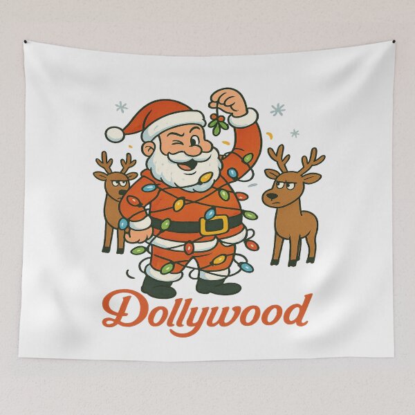 Item preview, Naughty Husband Lost in Dollywood Lights – Funny Christmas Santa Claus Design designed and sold by Globalcitytees.