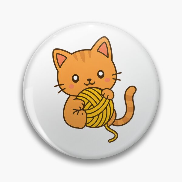 Item preview, Kawaii Orange Cat With Yellow Ball of Yarn designed and sold by MS Prints.