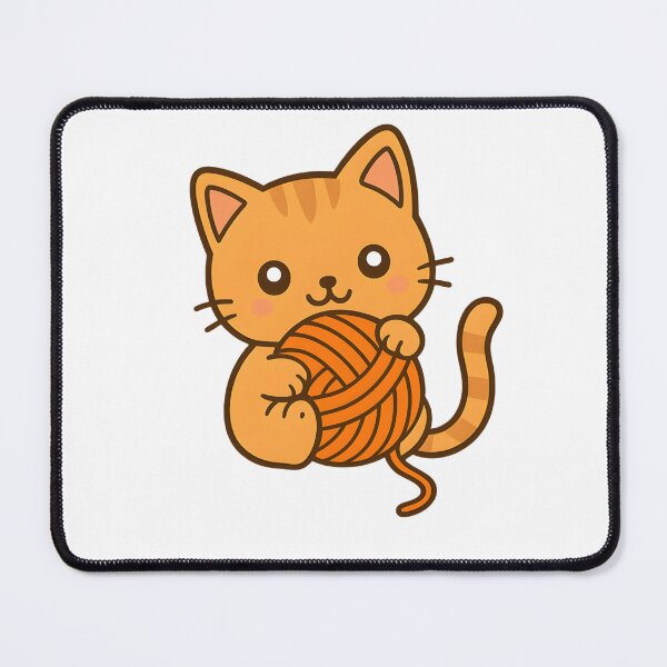 Item preview, Kawaii Orange Cat With Orange Ball of Yarn designed and sold by MS Prints.