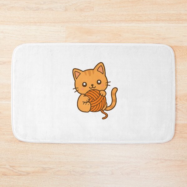 Item preview, Kawaii Orange Cat With Orange Ball of Yarn designed and sold by MS Prints.