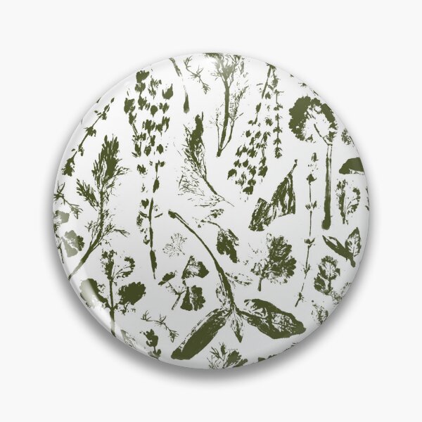 Item preview, Garden Herbs Relief Print Pattern - Botanical Design (Green) designed and sold by ByLeesh.