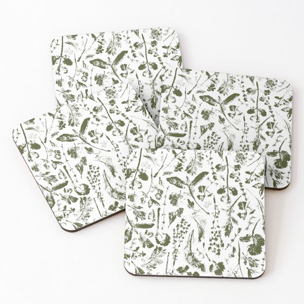 Item preview, Garden Herbs Relief Print Pattern - Botanical Design (Green) designed and sold by ByLeesh.