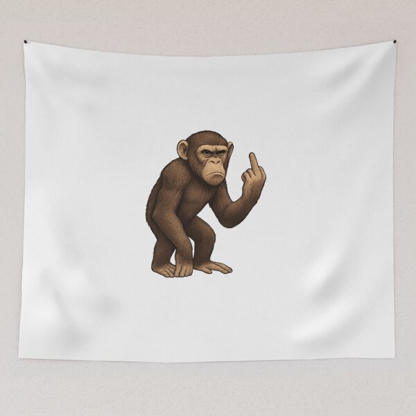 Item preview, Monkey Middle Finger | Funny Sarcastic Animal Meme | Rude Primate Art designed and sold by Fleetwood1994.