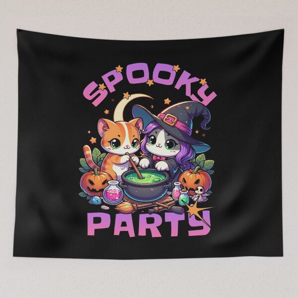 Item preview, Halloween Funny Cat "Spooky Party”, Halloween 2025 designed and sold by Yucku1.
