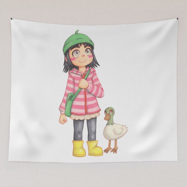 Item preview, Pet Girl Her Cute Little Duck and Friend Vintage Cartoon designed and sold by WittEstella86.