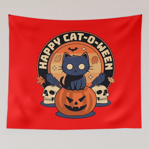 Item preview, Halloween Funny Cat “Happy Cat-O-Ween”, Halloween 2025 designed and sold by Yucku1.