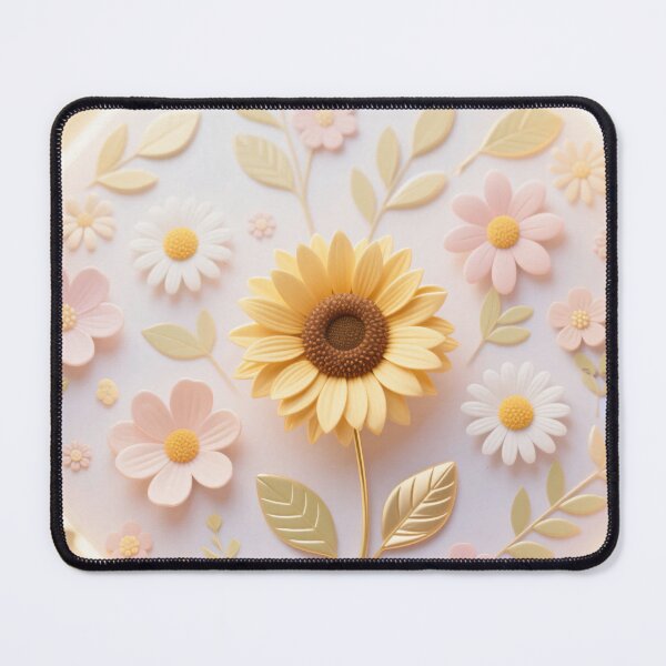 Item preview, Beautiful digital artwork of sunflowers and daisies in pastel floral style with elegant soft aesthetic design designed and sold by Mimoshi ⭐⭐⭐⭐⭐.