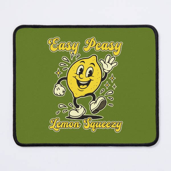 Item preview, Retro Cartoon Lemon "Easy Peasy Lemon Squeezy" designed and sold by TheJollyDoodle.