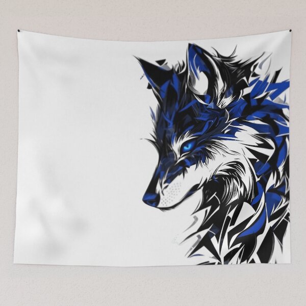 Item preview, Abstract Wolf Design – Blue and Black Geometric Wolf designed and sold by Dyan4.