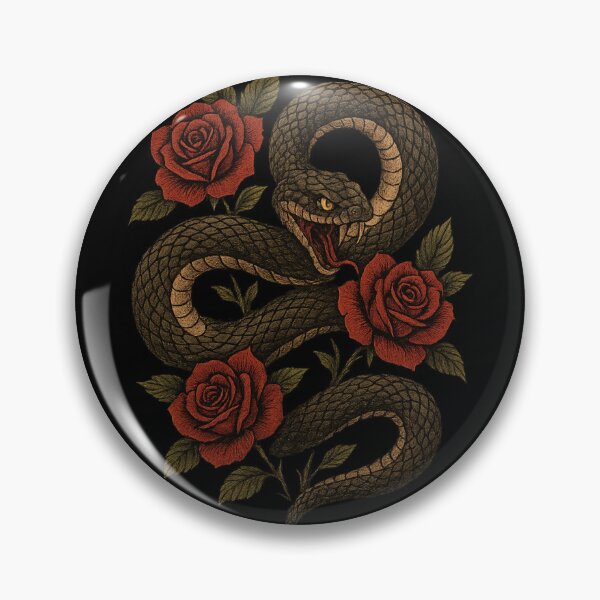 Item preview, “Venom & Bloom – Snake with Roses Gothic Art” designed and sold by DailyVibesCo.