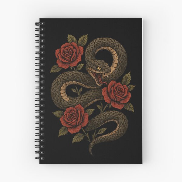 Item preview, “Venom & Bloom – Snake with Roses Gothic Art” designed and sold by DailyVibesCo.