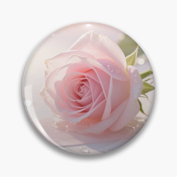 Item preview, Delicate pink rose digital artwork with soft petals and water drops in elegant romantic floral illustration style designed and sold by Mimoshi ⭐⭐⭐⭐⭐.
