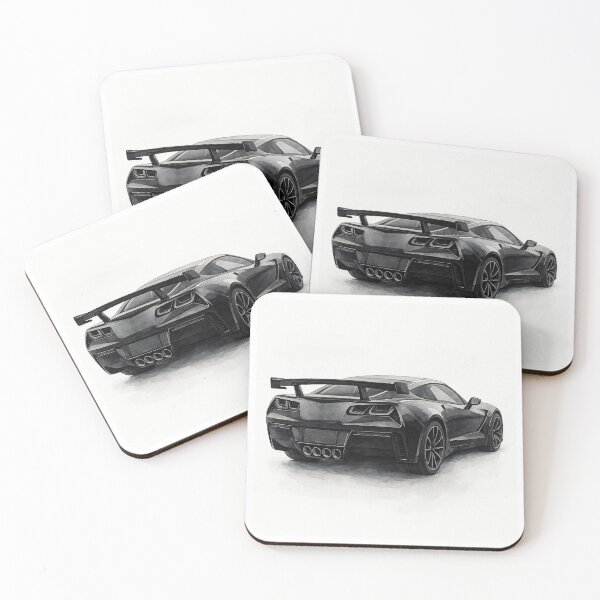 Item preview, Monochrome Illustration Captures Wide Stance Sports Car designed and sold by RevUpDesign.