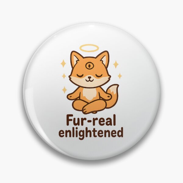 Item preview, Kawaii Fox with Halo and Sparkles – Meditating Cute Fox “Fur-real Enlightened” designed and sold by OsasChild.